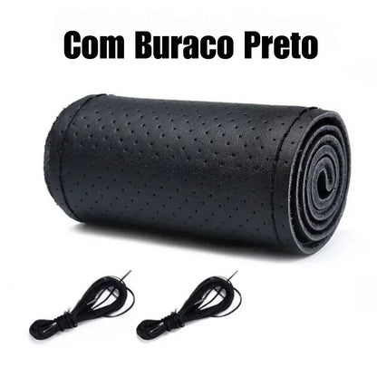 Capa de Volante em Couro Costurada-: NoEnName_Null