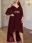 Vestido Longo em Chiffon com Decote V Max Dress