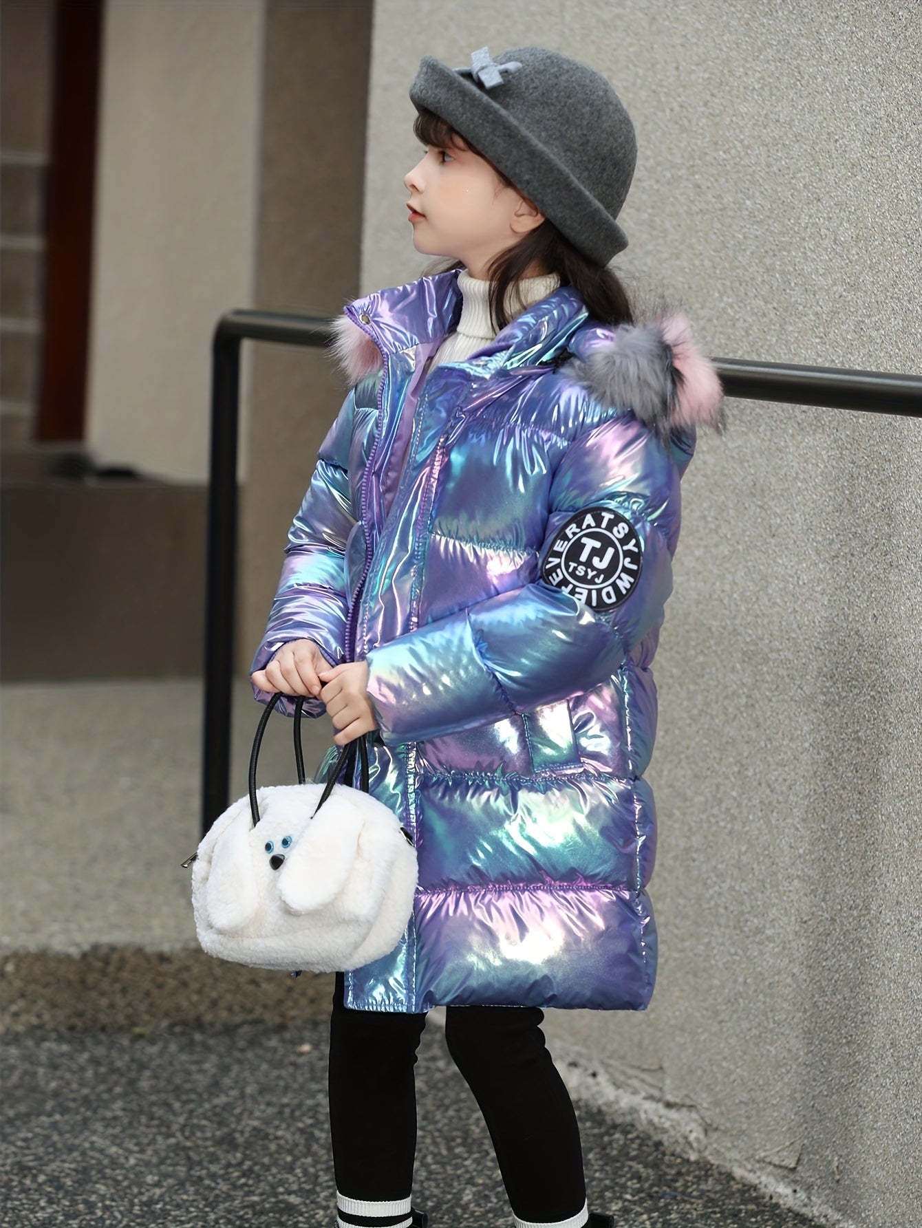 Casaco Infantil Feminino Ombre com Capuz – Quentinho, Longo e Estiloso para o Inverno