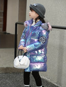 Casaco Infantil Feminino Ombre com Capuz – Quentinho, Longo e Estiloso para o Inverno