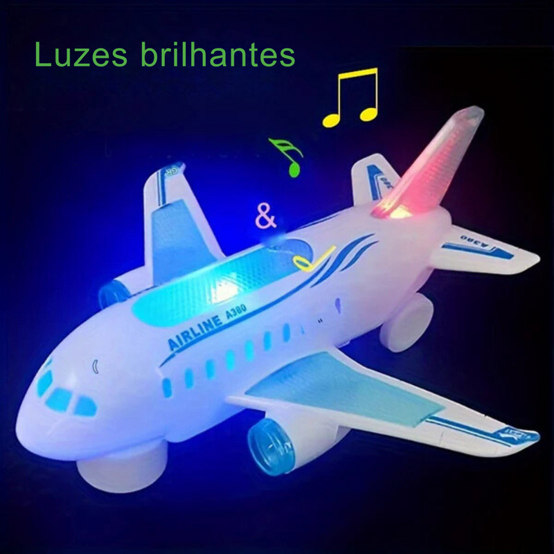 Avião Interativo com Luzes LED e Música Dinâmica.