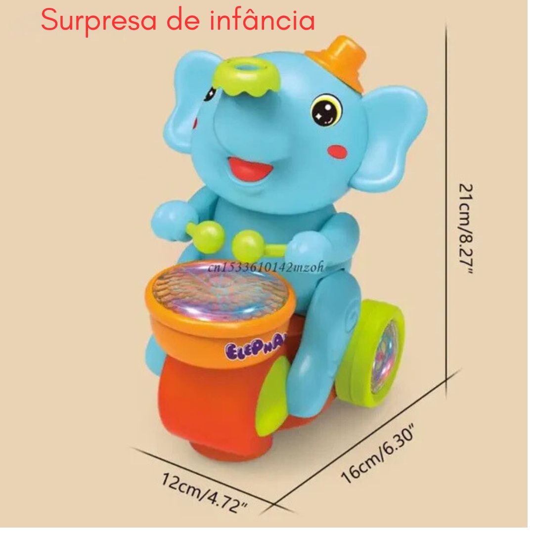 Elefante Elétrico Multifuncional - Luz, Música e Diversão Garantida!