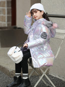 Casaco Infantil de Inverno Lavanda com Capuz – Quente e Cheio de Estilo