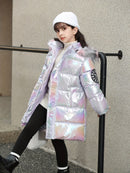 Casaco Infantil de Inverno Lavanda com Capuz – Quente e Cheio de Estilo