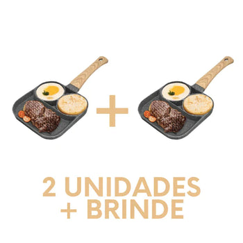 Frigideira Antiaderente Gold Chef 3 em 1