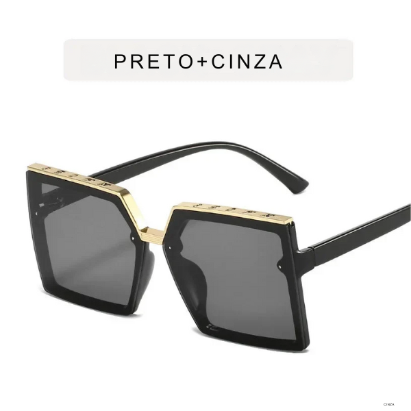 "Lentes de Sol Femininas Grandes Personalizadas, Quadradas e Sem Armação UV.