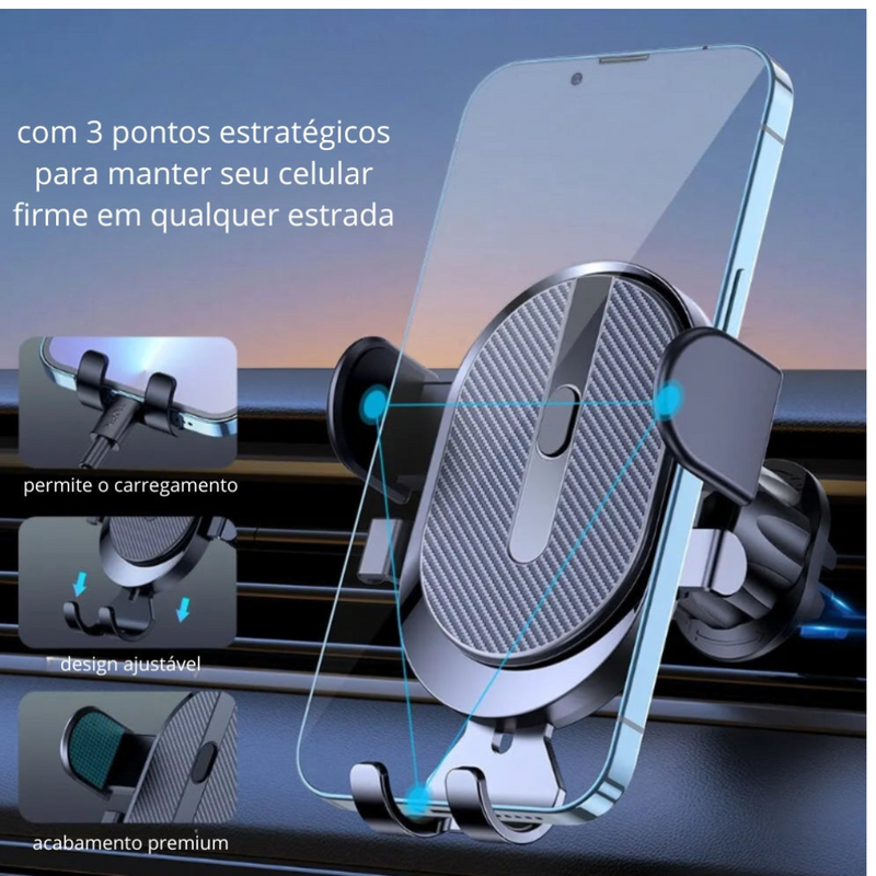 Suporte de Telefone para Carro com Gravidade – Suporte de Ventilação de Ar para iPhone, Samsung, Huawei e GPS .