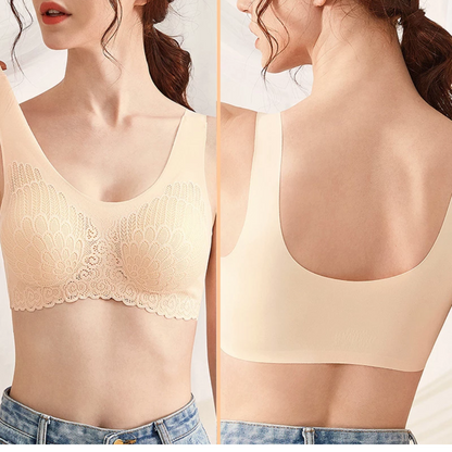 Roupa íntima feminina de látex, plus size, sem costura, sem anel de aço, colete esportivo, anti-flacidez, sutiã para dormir