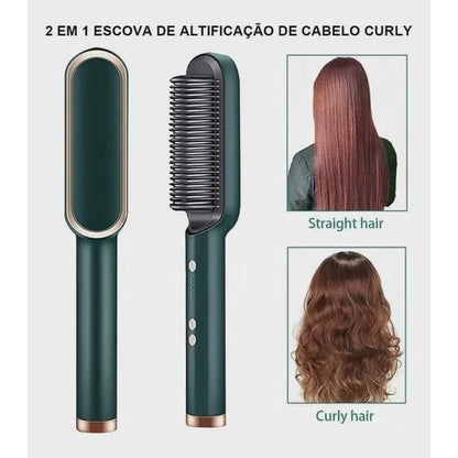 ESCOVA ALISADORA GLASSY GOLD Bivolt 5 EM 1 Sucesso